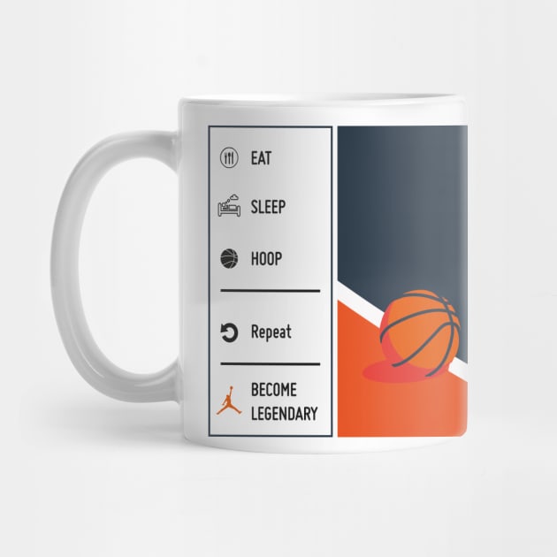 Basket Legendary Eat Sleep Hoop Repeat by TEEWEB